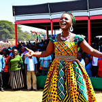 남아공 최고의 뮤직 페스티벌 - **

"A vibrant scene at a South African music festival, featuring a female singer in a colorful, tra...