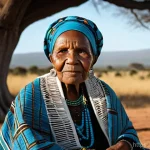 남아프리카 코사어 클릭음 특징 - **Prompt 1: The Storyteller's Wisdom**
    "A captivating portrait of an elderly Xhosa woman, her fa...