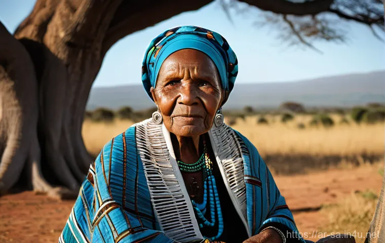 남아프리카 코사어 클릭음 특징 - **Prompt 1: The Storyteller's Wisdom**
"A captivating portrait of an elderly Xhosa woman, her fa...