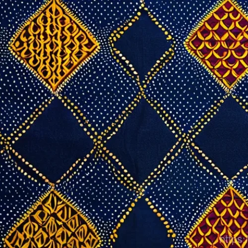 Home 14 남아프리카 공화국 전통 의상 슈웨슈웨 - **Prompt:** A close-up, high-detail photograph of authentic Shweshwe fabric. The image focuses on th...